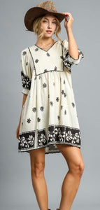 Mixed Cream & Black Dress