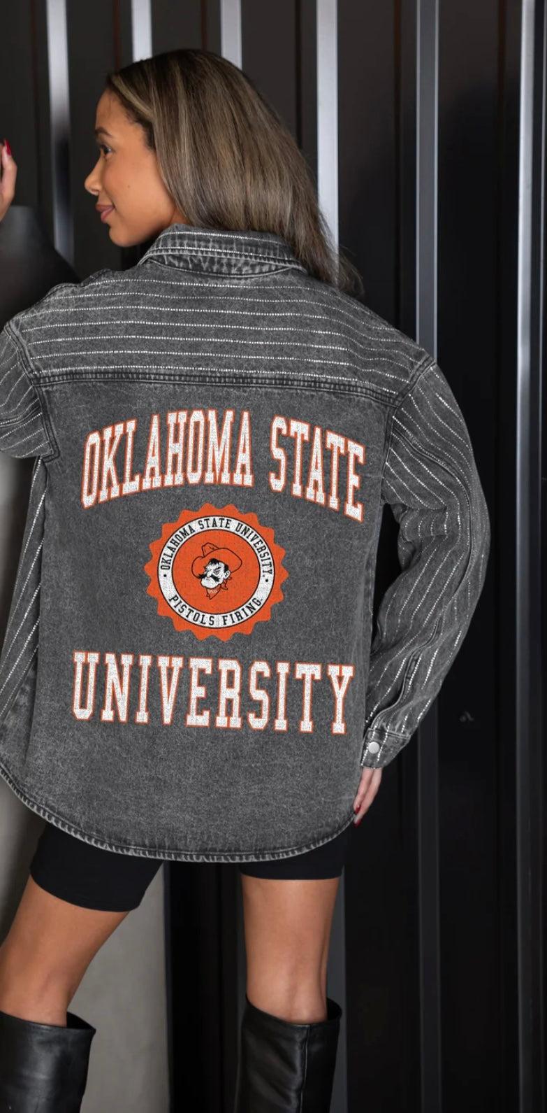 OSU RHINESTONE BUTTON DOWN