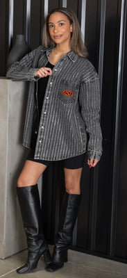 OSU RHINESTONE BUTTON DOWN