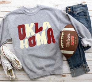 CREAM & RED OKLAHOMA SWEATSHIRT