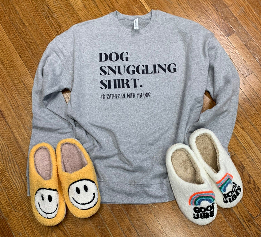 DOG SNUGGLING SHIRT SWEATSHIRT