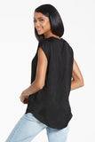 Yanis Black Scoop Neck Top