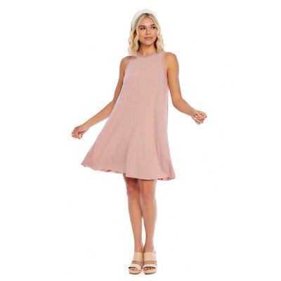 Inman Ribbed Tank Dress Blush