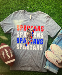 Spartan Lightning Bolt Grey Tee