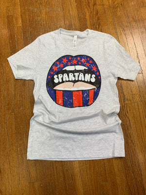 Light Grey Spartan Big Mouth Tee