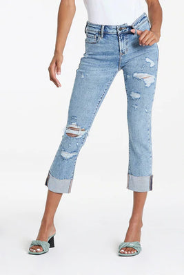 Glass Beach Blaire Slim Straight Cuffed Jean