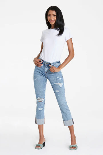 Glass Beach Blaire Slim Straight Cuffed Jean