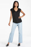 Yanis Black Scoop Neck Top