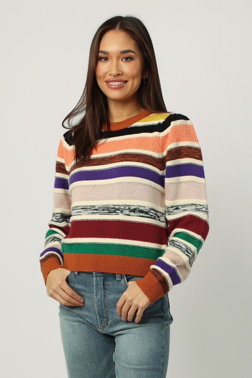 Fall Striped Crew Neck Madison Sweater